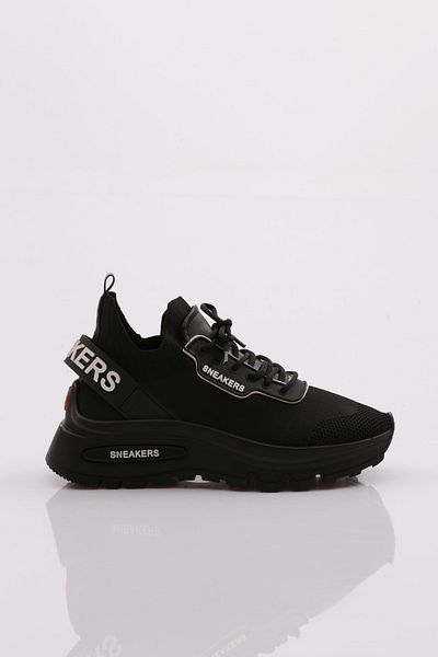 DGN Pantofort negru - femei, cu text pe spate elastic, 1823363