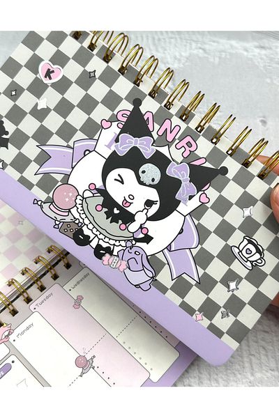 ZeCo Collection Weekly Planner Spiral Notebook with Kuromi