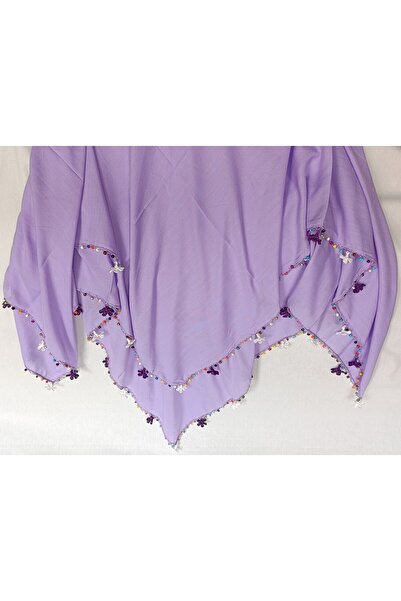 Bircan Hediyelik الأرجواني روز التطريز مطرز الكروشيه غطاء الرأس أرجواني وشاح ...