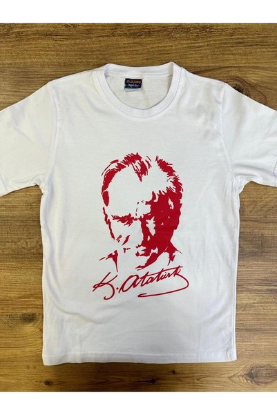 Dıgıl Kids Unisex Kir. Ataturk Printed White T-Shirt 23 April 29 October 10 N...