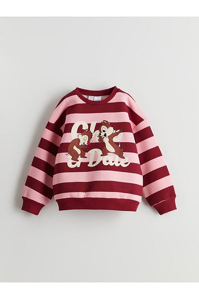 LC Waikiki Pink Chip and Dale Girls Sweatshirt and Sweatpants Bottom