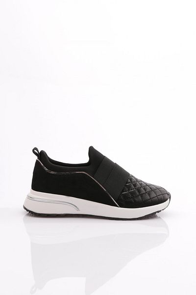 DGN Pantofi de damă elastic cu model pătrat - piele intoarsa neagra 31535105