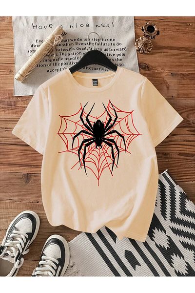uyguntarz Μπλουζάκι Unisex SPIDER NETWORK με στάμπα Oversize