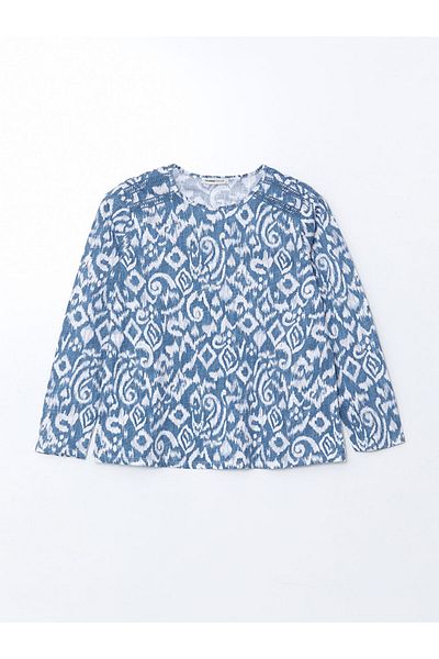 LC Waikiki Lcw Grace Indigo Crew Neck Print Women's T-Shirt