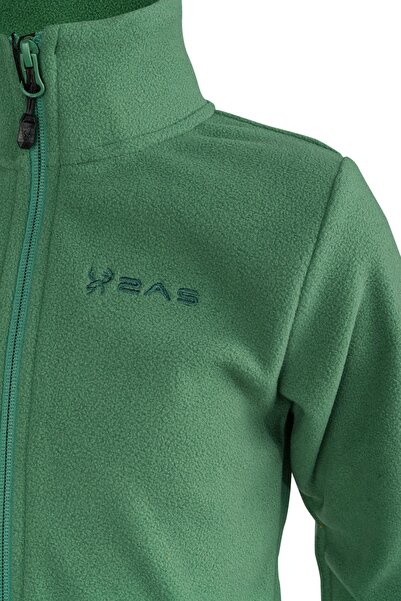 2AS Crystal Çocuk Tam Fermuarlı İnce Polar Sweatshirt Yeşil