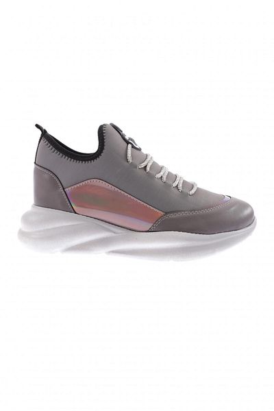 DGN Gri - 315 Pantofi pantofi cu șireturi pentru femei, cu talpă groasă, cu detaliu elastic, argintiu, gri platină