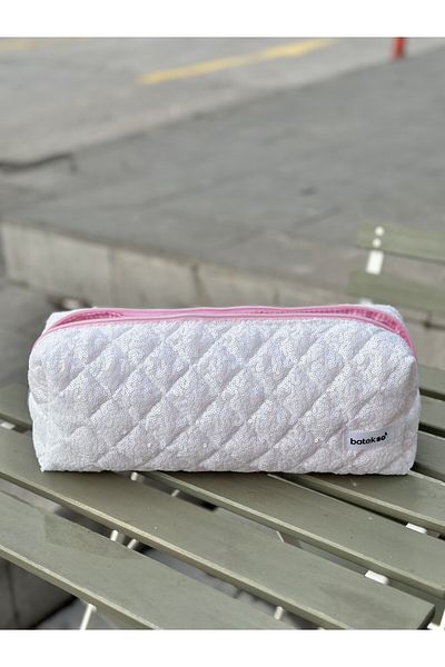 Batekso Travel Case for Hair Styler with White Sequins - Size XL