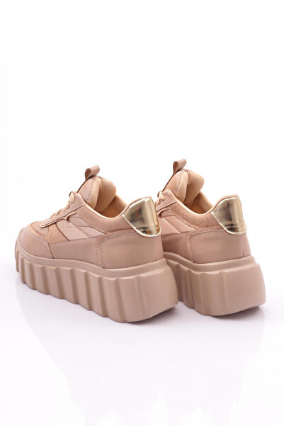 DGN Women's Lace-Up Sneaker Shoes Beige 61733410