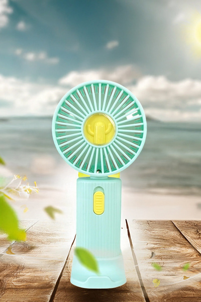 ThenTech Telefon Koyma Aparatlı Mini Fan Serinletici Ayaklı Şarjlı El Fanı Şa...