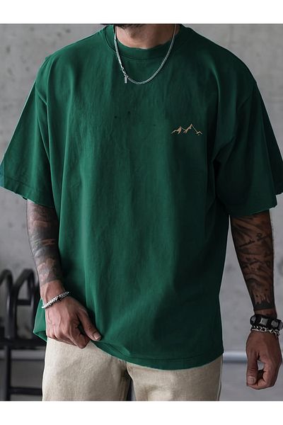 uyguntarz Μπλουζάκι Unisex Mountain Printed Oversize