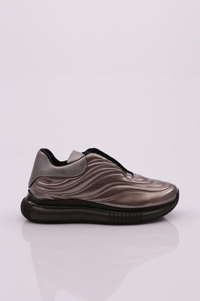 DGN Women's Thick Sole Sneakers Shoes Platinum Patent Leather 9133119