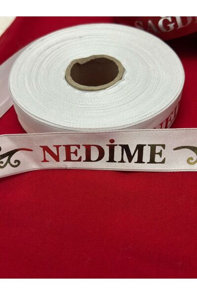 Beyaz Nedime Kol Kurdele Kına Gecesi Gold Varaklı Düğün Sünnet Kurdelesi 5Li