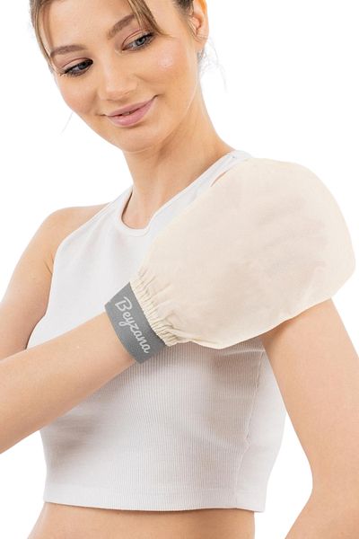 BEYZANA Premium Gray Silk Gloves - 100% Flush, Medium Hardness Bath Shower Scrub, Exfoliating