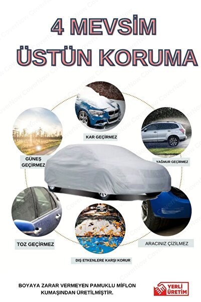 AutoEN Fiat Egea Cross Wagon Uyumlu Oto Brandası Araba Çadırı - GRİ