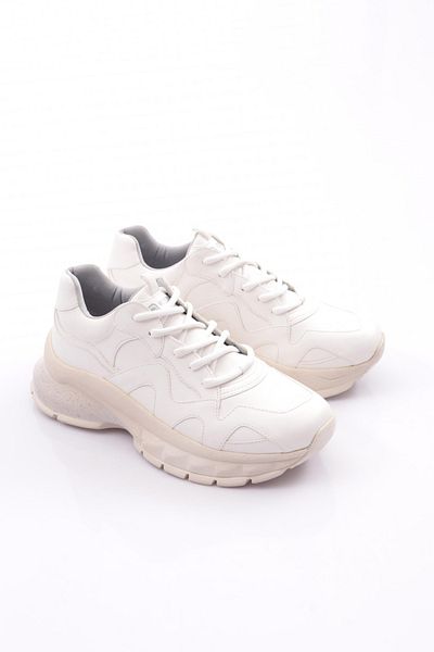DGN Pantofi albi pentru femei Mega Thick Sole - 662413138