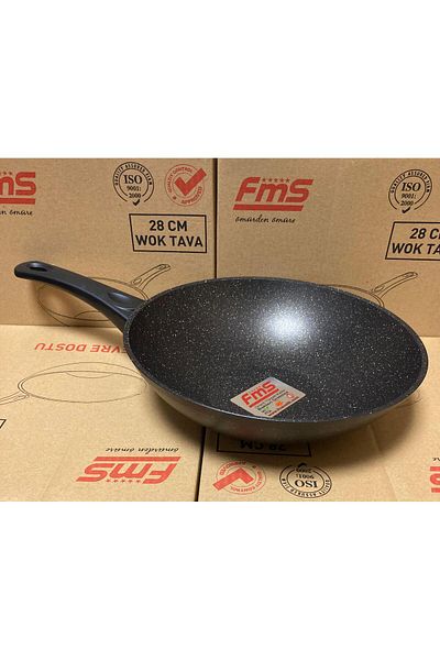 FMS Granite Wok Pan 28 cm Black (Pasta Pan)