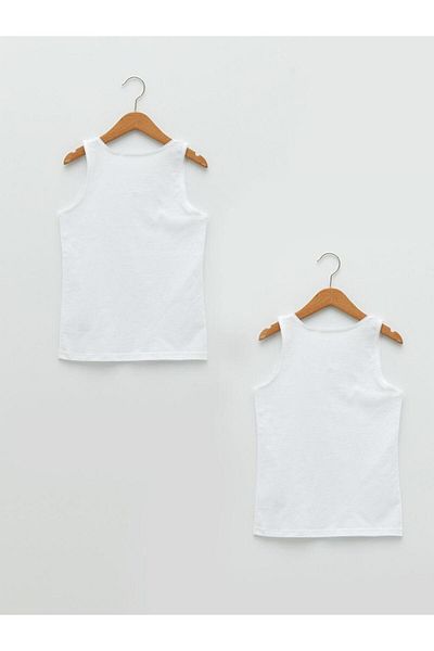 LC Waikiki Crew Neck Basic Cotton Girls Undershirt 2-pack