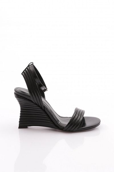 DGN Women's Ankle Buckle Heeled Sandals Shoes Black 91153236