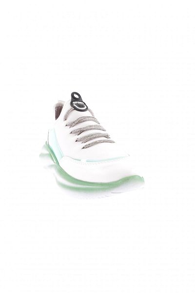 DGN Alb - 315 Pantofi pantofi cu șireturi pentru femei, cu talpă groasă, cu detaliu elastic, argintiu, verde