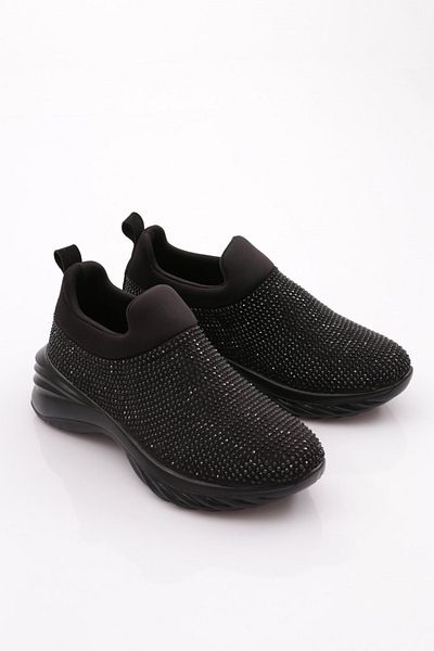 DGN 710 Women's Sneakers - Black and Stone Detailed