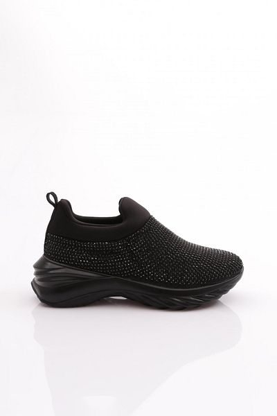 DGN 710 Women's Sneakers - Black and Stone Detailed