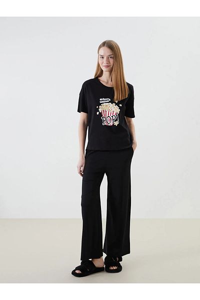 LC Waikiki LCW DREAM Pantaloni de pijama pentru femei cu talie elastică neagră T T