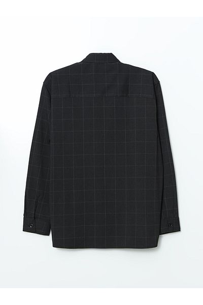 LC Waikiki Southblue Black Regular Fit Long Sleeve Plaid Men's Lumberjack Shirt