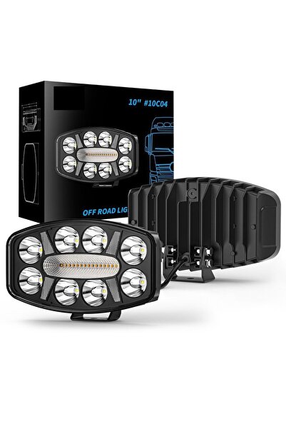 DEKOHOP Kamyon Tır Traktör Off Road Jeep 10 inç Sis Farı Gündüz Ledli Çalışma Lambası 12-24 V