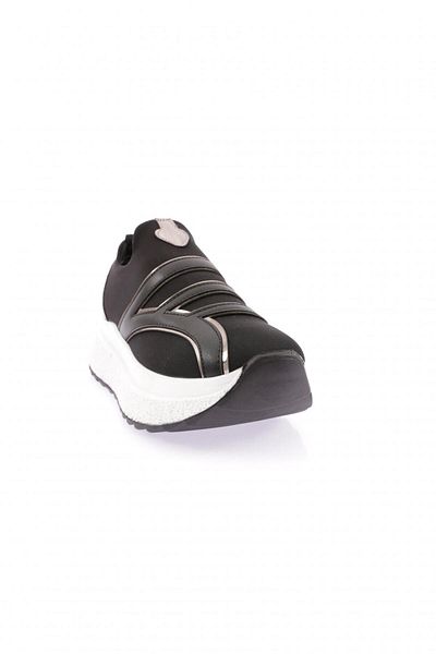 DGN 0170 Women's Black Platinum Sneakers - Thick Sole Shoes