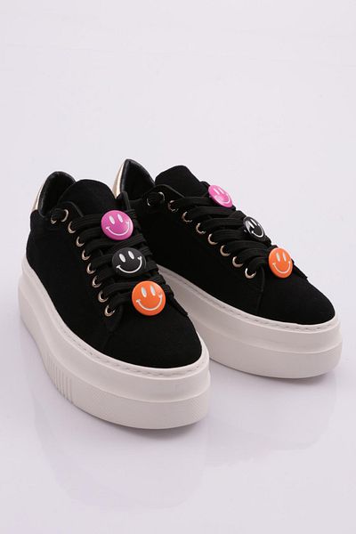DGN 1019 Model Women's Sneakers - Black Suede