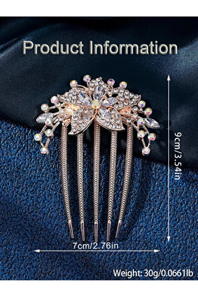 Eva Flore Crystal Stone Comb Buckle, Bridal Hair Accessory Bun Buckle