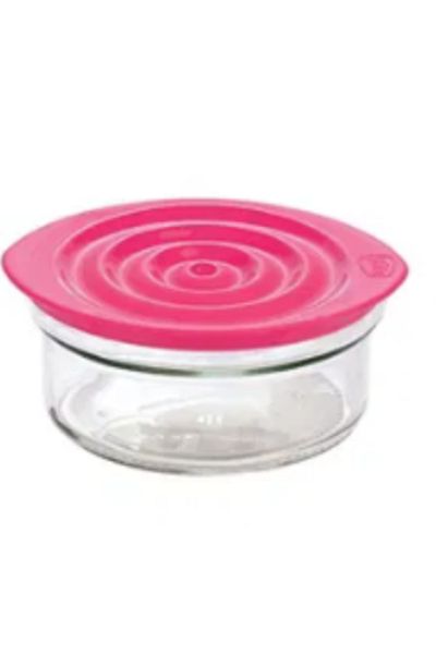 Renga Pink Color in 415 ml Spiral Glass Storage Container