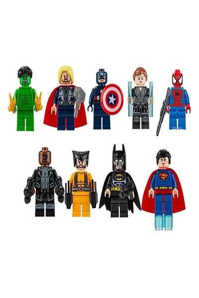 ttoysworld 9Pcs Compatible Mini Figure Super Heroes Accessories Included