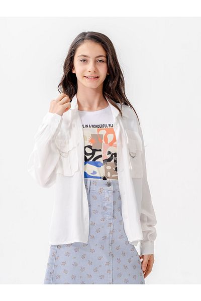 GİYİCEM TEKSTİL Girl's D Buckle Jacket T-Shirt Double Set