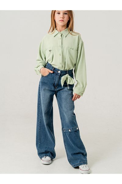GİYİCEM TEKSTİL Pantaloni din denim deschis pentru fete