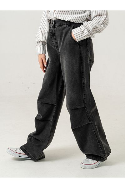 GİYİCEM TEKSTİL Girl's Knee-Breaked Jeans 2185