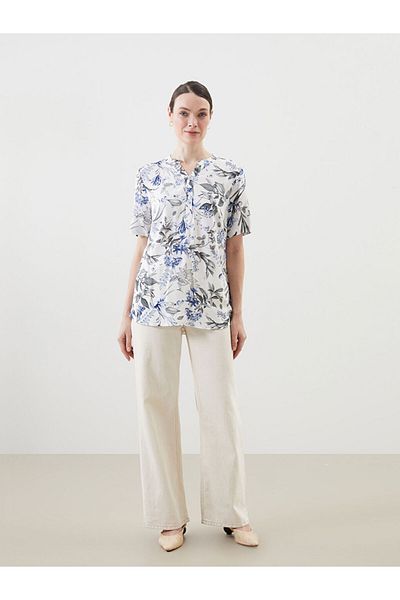 LC Waikiki LCW Grace Damenbluse mit Blumenmuster und Knopfleiste