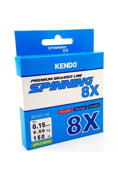 Kendo Spinning 8x Fighting Örgü Ip Misina Apple Green 150 Mt 0,17 Mm 11 Kg