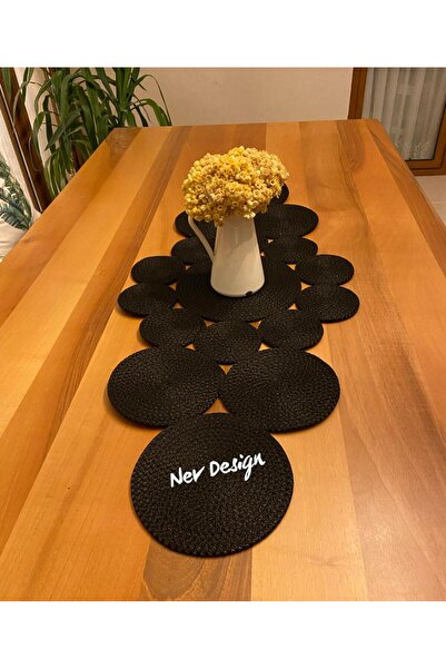Nev Design مفرش طاولة من الجوت والخوص مقاس 100x40 - عداء