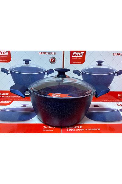 FMS Sapphire Granite Deep Pot 24 cm Blue