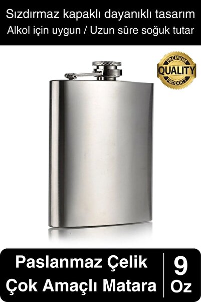 Svein Limited Edition Sızdırmaz Paslanmaz Çelik 9 Oz Alkol Sıvı İçecek Kamp C...