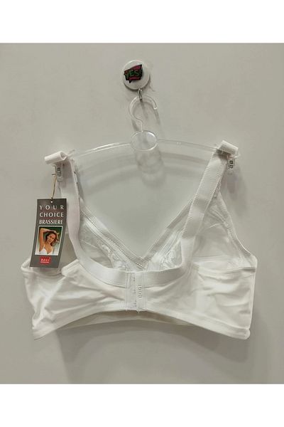 D.O.G.L. D.O.G.L. Lace Detailed C Cup Without Underwire Gathering White Bra