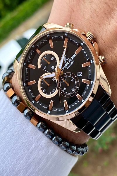 Daniel Klein Men's Wristwatch - New Season Stainless Steel Cord, 3ATM Waterproof + Bracelet Gift