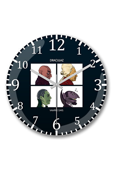 BASKI DÜNYASI Demon Days Draculaz Vampire Days Ceas de perete din sticlă aute...