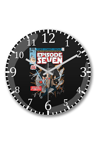 BASKI DÜNYASI Ceas de perete Star Wars Episodul 7 din sticlă autentică bombată