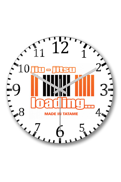 BASKI DÜNYASI حزام برتقالي جيو جيتسو أجوتو ساعة حائط من الزجاج الحقيقي