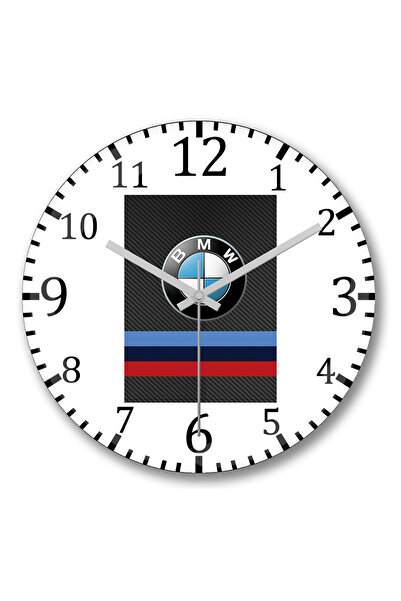 BASKI DÜNYASI Ceas de perete Bmw M Power Carbon Sticlă Reală Curbată