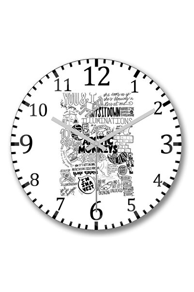 BASKI DÜNYASI ساعة حائط قرود القطب الشمالي من الزجاج الحقيقي المنحني