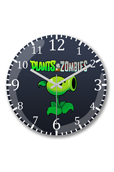 BASKI DÜNYASI Ceas de perete Peashooter Plants vs. Zombies din sticlă autenti...
