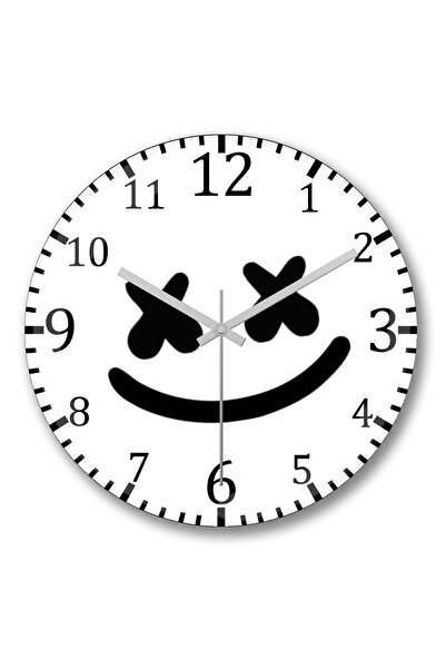 BASKI DÜNYASI ساعة حائط مارشميلو من الزجاج الحقيقي المنحني